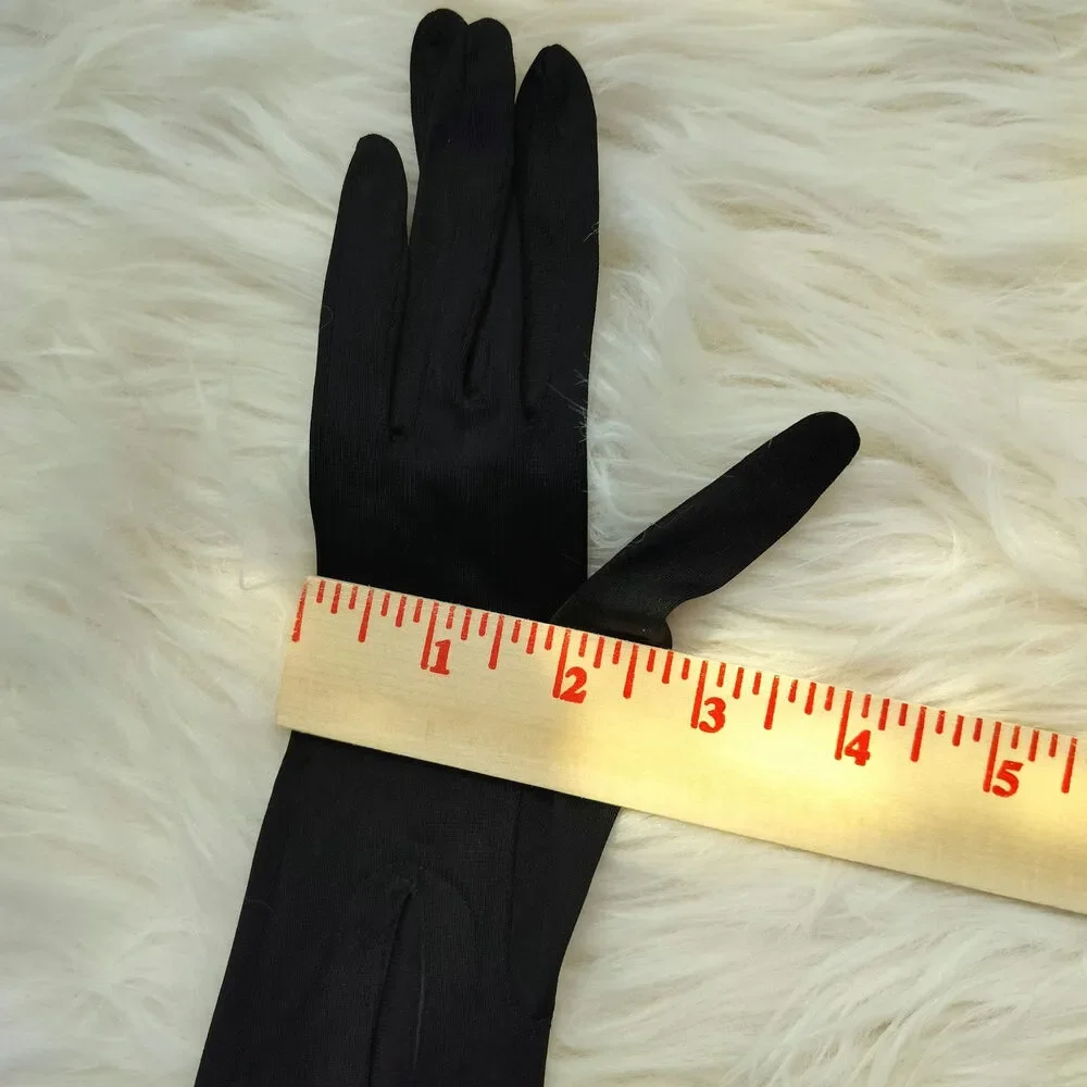 5151) Vintage Kayser One Silk Black Opera Long Glove Steampunk Church Suze 6
